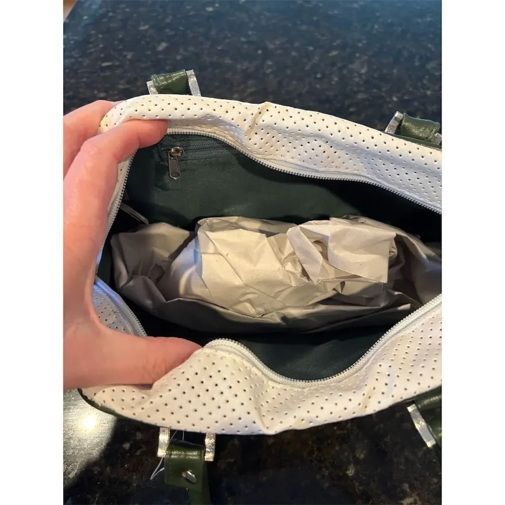 New York Jets NFL Bowler Handbag Green & White Football Fan Gear